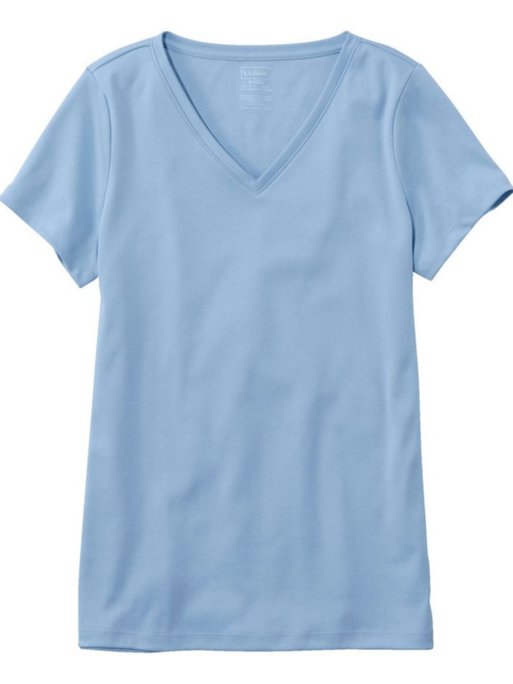 NWOT - L.L. Bean - 100% Pima Cotton Short Sleeve Shaped V-Neck Shirt - XL Petite
